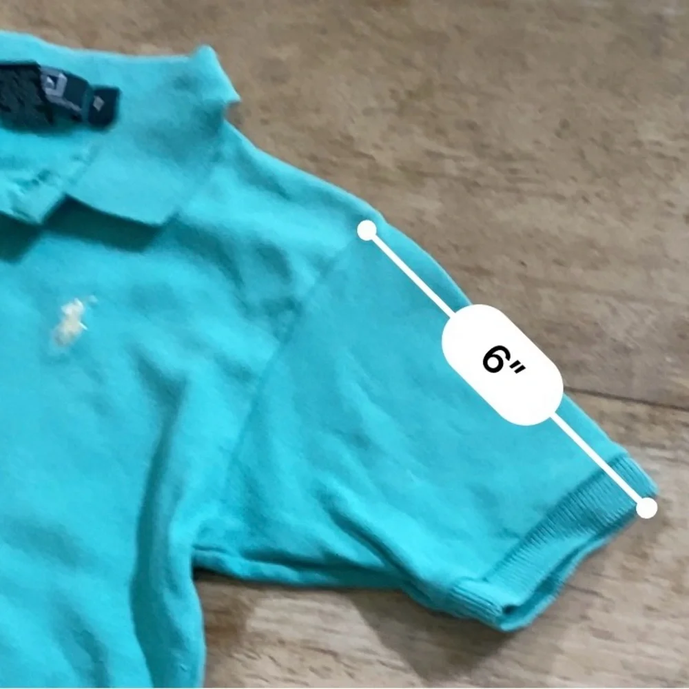 Vintage Polo by‎ Ralph Lauren Boy’s Sz 7 SeaFoam Green Short Sleeve Cotton Polo